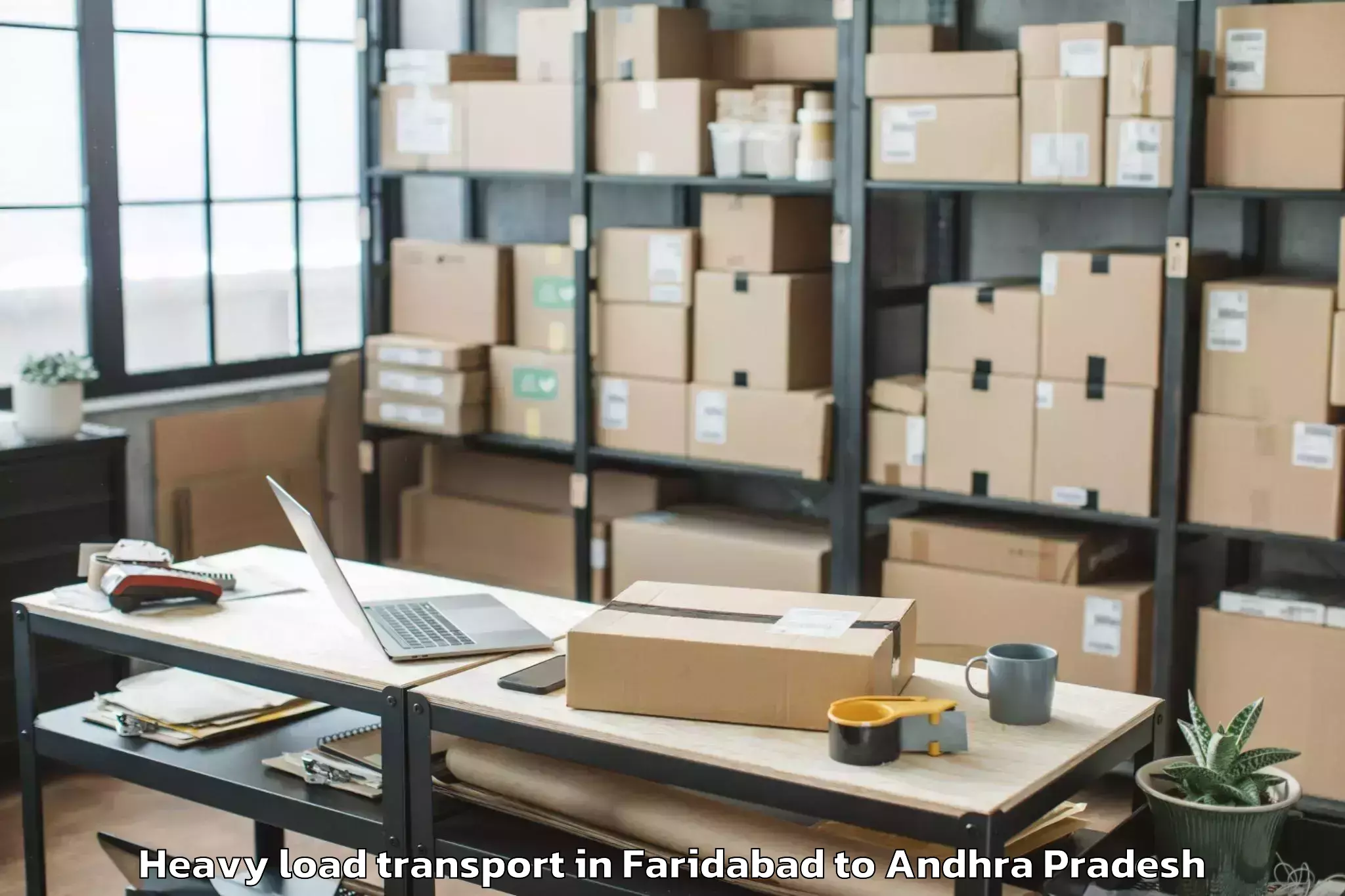 Easy Faridabad to Thamminapatnam Heavy Load Transport Booking